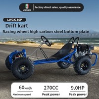 Go-Kart Langhui 168 con Motor de Gasolina de 270cc, Kart Recreativo Todoterreno, Velocidad Máxima de 60 km/h, Capacidad de Carga de 120 kg