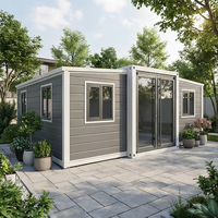 Maison conteneur élégante de 2 à 4 chambres, maison modulaire préfabriquée avec panneaux solaires pour boutique éphémère, magasin mobile et usage commercial