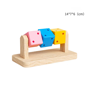 Einfarbig Golden Bear Nest Holz Multifunktion ale umwelt freundliche süße klassische Cartoon Spielzeug Set Hamster Fun <span class=keywords><strong>Cube</strong></span> Pet Chew - Product Image 5