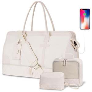 Bolsa de Viaje Grande, Bolsa de Fin de Semana, Bolsa de Gimnasio, Bolsa de Mano con Compartimento para Zapatos, Bolsillo Impermeable, Bolsa de Aseo - Product Image 1