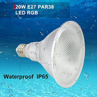 Spot étanche Par38 RGBW IP65 3CCT 85-265V 18W 20W E27 projecteur rouge vert bleu PAR20 PAR30 projecteur LED télécommandé