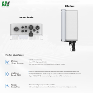 Onduleur solaire HJ Manufacturer On-grid basse fréquence monophasé 2kW 3kW, économie d'énergie, efficacité 98%, IP66 HJ-IG4823S(E-19) monophasé - Product Image 4