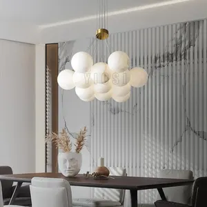 Nordic Simplicity Alabaster Rund leuchter Modernes Esszimmer, Wohnzimmer, Kronleuchter mit dekorativer Beleuchtung