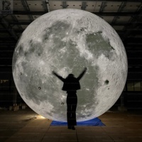 Lune gonflable géante lumineuse à LED de 5m/6m, sphère lunaire réaliste pour le Festival de la Mi-Automne, installation artistique, fête sur le thème de l'espace, scène