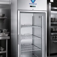 Vitrine Réfrigérée Commerciale Verticale en Acier Inoxydable à Refroidissement par Air Sans Givre pour Fruits et Légumes, à Montage Supérieur, pour Magasin
