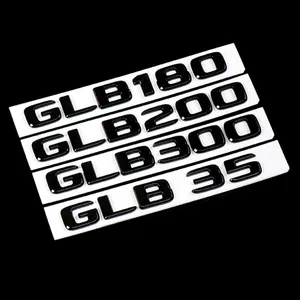 Letras pretas brilhantes GLB180 GLB200 220 GLB35 4matic Emblema Para Mercedes Benz A M G W247 X247 Carro Fender Tronco Logotipo Adesivos