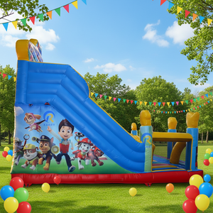 قلعة نطاطة قابلة للنفخ للأطفال بتصميم باو دوج، ملعب نطاطي تجاري متعدد الوظائف مع زحليقة - Product Image 4