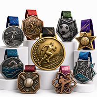 Médailles sportives personnalisées avec ruban, alliage de zinc, relief 3D, course à pied, football, basketball, natation, cyclisme, médaille de récompense