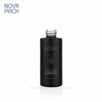 Flacon pulvérisateur en verre noir mat 50ml 60ml 80ml 100ml, flacon de toner à brume fine, flacons vides de 2oz pour spray d'ambiance avec bouchon noir