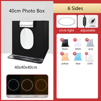 40cm Portable 16 Inch LED Light Photo Studio Folding Lighting Shoot Tent Box Kit avec 6 Couleurs Backgrounds Soft Box Softbox