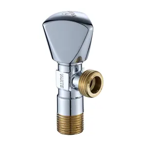 1/2" 3/4" Nickel Chrome Plated Brass Angle Seat Union Mini Ball Valve for Water Underfloor Heating System