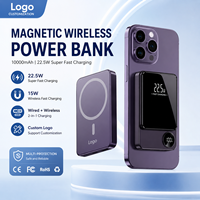 Mini Power Bank Magnétique Ultra Mince Sans Fil 22.5W Charge Rapide 10000mAh 50000mAh Logo Personnalisé Cadeau