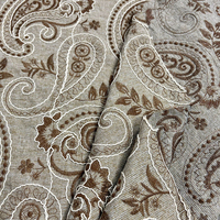 Tissu en imitation lin à motif cachemire brodé lourd pour manteaux, costumes, jupes mi-longues, vêtements tendance pour femmes