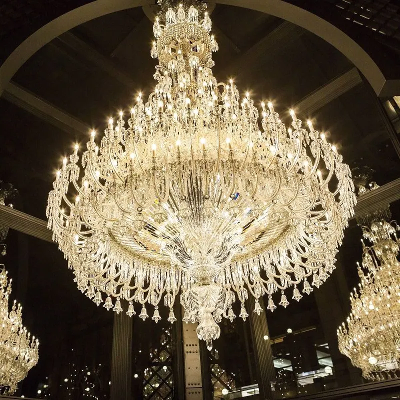 Atmosfera de clube de engenharia criativas lâmpada villa restaurante grande clássico do candelabro de cristal do teto lustre de cristal de luxo