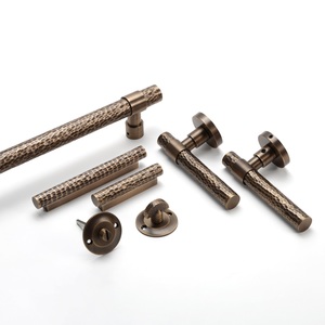 Ensemble de poignées de porte en cuivre pur martelé bronze antique, quincaillerie complète pour villa, poignée de meuble assortie, poignée de tiroir de luxe - Product Image 6
