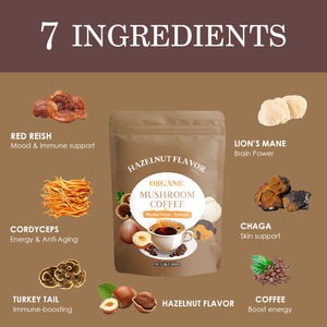 개인 라벨 유기농 면역 지원 인스턴트 커피 항산화 레이시 차가 헤이즐넛 머쉬룸 커피 - Product Image 2