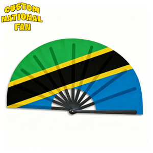 Éventails pliables personnalisés avec le drapeau national de la Tanzanie, durables et pratiques pour les événements sportifs et le soutien des équipes - Product Image 1