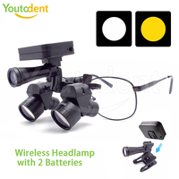 Loupes binoculaires ergonomiques chirurgicales dentaires en promotion, grossissement 5X, lumière LED, distance de travail réglable, matériau métallique