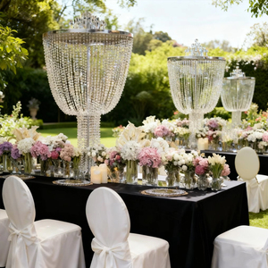 Large <strong>Tall</strong> Crystal Flower <strong>Stand</strong> for Wedding Table <strong>Lamp</strong> Decorative Amazing Hanging Simple Flexible for Wedding Centerpiece - Product Image 2