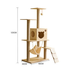 Árbol para Gatos de Madera de Alta Calidad, Diseño Moderno, Hecho a Mano, Excelente Opción, con Rascador para Gatos, Juguete para Mascotas, Venta al por Mayor - Product Image 2