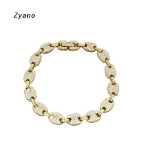 カスタムストランドチェーンジルコン無料サンプルOEMローズゴールドメッキヒップホップチョーカーネックレスベゼルセットギフト用 - Product Image 3