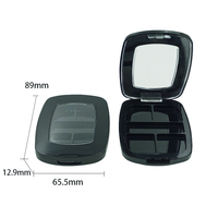 Boîte à poudre blush rectangle personnalisée 4 paires de boîtes à paupières vides en plastique contenant l'emballage cosmétique avec miroir