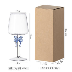 Verres <span class=keywords><strong>à</strong></span> vin <span class=keywords><strong>rouge</strong></span> décoratifs <span class=keywords><strong>à</strong></span> long <span class=keywords><strong>pied</strong></span> avec nœud papillon mignon, faits <span class=keywords><strong>à</strong></span> la main, pour douche nuptiale, bar ou fête - Product Image 6
