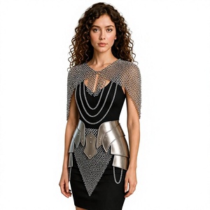 Silver Plated Stainless Steel Armor Set Irregular Shape Polished Fashion Wearable Metal Armor for <b>Women</b> - Product Image 3