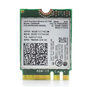 Intel 7260NGW 7260AC 5G Dual Band 1200M NGFF Tarjeta WiFi para computadora portátil 1200Mbps M.2 Adaptador de red inalámbrica