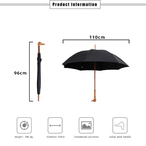 Elegant and Upscale Brown Wooden Duck Head Handle <b>Umbrella</b> Open Diameter 110 cm Gentle <b>Umbrellas</b> - Product Image 4