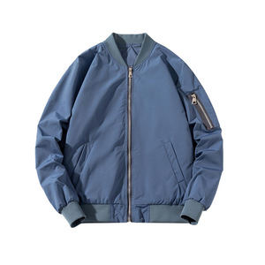 Men's Windproof <b>Waterproof</b> Bomber <b>Jacket</b> Loose Fit <b>Thin</b> Straight Hem Leisure Wear - Product Image 5