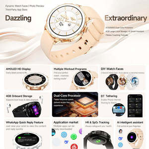 Nouvelle montre connectée HD X2 Mini 2025 avec écran AMOLED, stockage local de 4 Go, étanche IP68, montre connectée pour femmes avec fonction d'appel - Product Image 5
