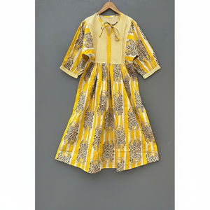 ชุดเดรสคลุมยาวของผู้หญิงทำมืออินเดียผ้าฝ้ายออร์แกนิกพิมพ์ลายดอกไม้น้ำหนักเบาใส่สบายสำหรับงานปาร์ตี้ชายหาด - Product Image 1