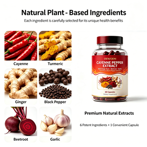 Capsules de piment de Cayenne OEM avec gingembre, <span class=keywords><strong>ail</strong></span>, curcuma et betterave pour soutenir le métabolisme et la santé circulatoire – Compléments alimentaires à base de plantes - Product Image 3