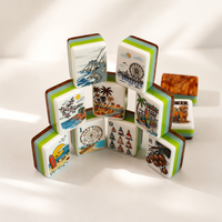 Mahjong américain de luxe, 160 tuiles en acrylique translucide, thème plage, jeu de société portable et étanche