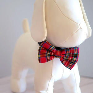 Bestseller Umweltfreundliches Modisches Rotes Tartan-Kariertes Hundehalsband mit Fliege aus Cord-Material für Katzen & Hunde Halloween/Weihnachten - Product Image 2