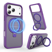 Coque de téléphone magnétique mate antichoc avec anneau support, protection caméra douce au toucher, vente en gros pour iPhone 17 18 Pro Max, fine et élégante