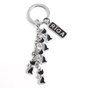 Personalized Heart Shaped Keychains Custom Shaped Metal Keychain Cross-border Letter Love Cute Couple Key Pendant Chain