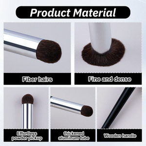 Brocha de Maquillaje con Punta de Precisión, Fibra Sintética Suave, Mango de Madera, para Detalles Faciales, Venta al Por Mayor OEM - Product Image 4