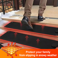 Tapis de dégivrage en graphène pour escaliers, tapis chauffant antidérapant en caoutchouc pour allées, fonte rapide de la glace 3 po/h, sûr et économe en énergie