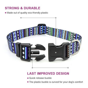 Ensemble collier et laisse pour chien imprimé tendance, boucle réglable, motif coloré, polyester pour chiens - Product Image 5