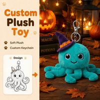Fabricant de porte-clés en peluche personnalisés : pieuvre magicienne, poupée mignonne, prototypage de croquis, marchandises de marque, événementiel, en gros, faible MOQ, OEM, ODM