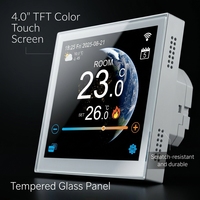 Sansael Smart - Termostato Programable Moderno con Pantalla Táctil TFT a Color de 4.0 Pulgadas y WiFi para Calefacción por Suelo Radiante en Cocina y Hotel