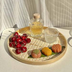 ถาดเสิร์ฟไม้ไผ่สไตล์หนานหยาน พร้อมช่องใส่ขนมและผลไม้ สำหรับร้านอาหาร ใช้ในเชิงพาณิชย์ - Product Image 1