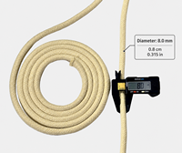 Corde tressée de 8 mm pour Monkey Poi, longueur personnalisable, corde flexible pour accessoires de feu, pour la performance de flow art et la danse du feu