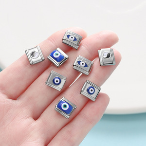 จี้รูปตาปีศาจแบบโมดูลาร์ |   สร้อยข้อมือสแตนเลสสตีลชุบ PVD 18K ทรงสี่เหลี่ยมแบบอิตาลี สำหรับทำเครื่องประดับ DIY - Product Image 4