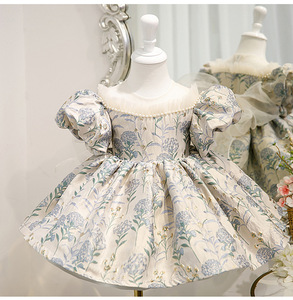 Vestido Retro Español para Niñas, Nuevo Vestido de Princesa con Mangas Abullonadas y Jacquard para Bebés, Vestido de Tutú con Lazo para el Primer Cumpleaños - Product Image 2