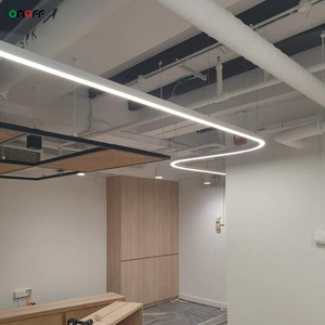 Indoor <strong>LED</strong> Linear Round Oval <strong>Ceiling</strong> <strong>Light</strong> 60mm Curved Alu Profile Pendant <strong>Light</strong> Fixture