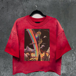 <strong>Men</strong> Designer Clothes <strong>Red</strong> T-<strong>shirt</strong> Gsm 300 Oversize Hip Pop Man Cotton Heavyweight T-<strong>shirt</strong> Graphic T <strong>Shirts</strong> - Product Image 1