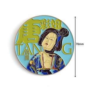 Chinese Design Travel Souvenir Gift Soft Enamel Custom Logo Single Side Metal Pocket <b>Mirror</b> - Product Image 2